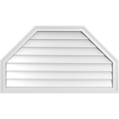 Ekena Millwork Octagonal Top Surface Mount PVC Gable Vent w/ 2"W x 1-1/2"P Brickmould Frame, 42"W x 24"H GVPOT42X2402SN
